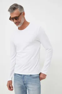 Bavlnené tričko s dlhým rukávom United Colors of Benetton biela farba, jednofarebný #8748817
