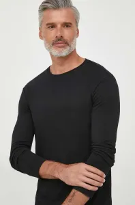 Bavlnené tričko s dlhým rukávom United Colors of Benetton čierna farba, jednofarebný #8948810