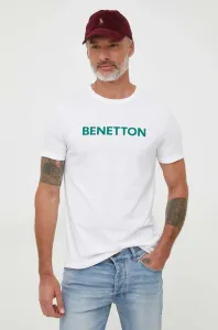 Bavlnené tričko United Colors of Benetton biela farba, s potlačou #8749368