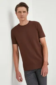 Bavlnené tričko United Colors of Benetton hnedá farba, jednofarebné #8743228