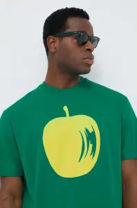 Bavlnené tričko United Colors of Benetton zelená farba, s potlačou #8734276