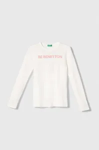 Detská bavlnená košeľa s dlhým rukávom United Colors of Benetton biela farba #8745576
