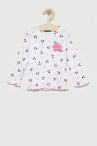 Detská bavlnená košeľa s dlhým rukávom United Colors of Benetton ružová farba #7513201