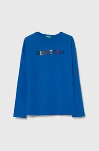 Detská bavlnená košeľa s dlhým rukávom United Colors of Benetton s potlačou