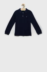 Detská bavlnená košeľa s dlhým rukávom United Colors of Benetton tmavomodrá farba, jednofarebný #280892