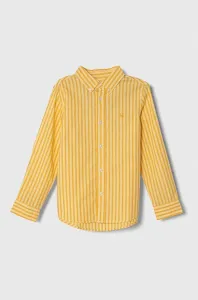 Detská bavlnená košeľa United Colors of Benetton žltá farba
