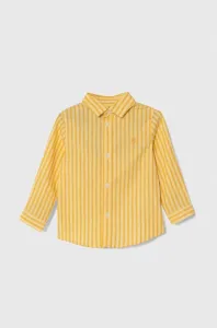 Detská bavlnená košeľa United Colors of Benetton žltá farba