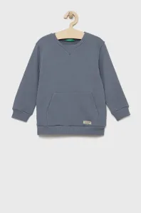 Detská bavlnená mikina United Colors of Benetton šedá farba, jednofarebná #6361032