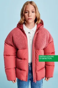 Detská bunda United Colors of Benetton ružová farba,
