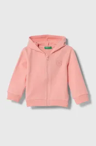 Detská mikina United Colors of Benetton ružová farba, s kapucňou, jednofarebná #8949855