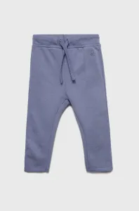 Detské bavlnené tepláky United Colors of Benetton fialová farba, jednofarebné #253721