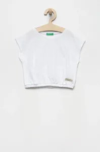 Detské bavlnené tričko United Colors of Benetton biela farba, #237296