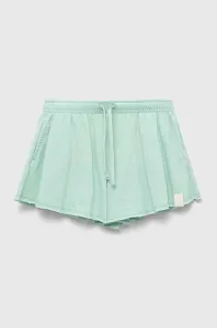 Detské krátke nohavice United Colors of Benetton zelená farba, jednofarebné, nastaviteľný pás #8642510