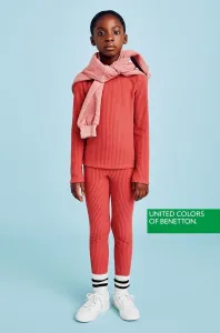 Detské legíny United Colors of Benetton ružová farba, jednofarebné #4233380
