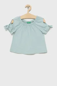 Detské tričko United Colors of Benetton tyrkysová farba, jednofarebná #244474