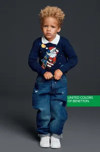 Detský sveter United Colors of Benetton čierna farba, tenký