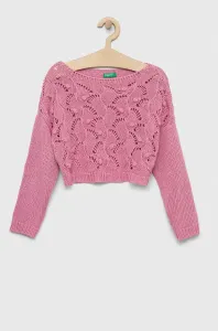 Detský sveter United Colors of Benetton ružová farba, tenký #7513401