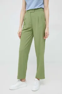 Nohavice United Colors of Benetton dámske, zelená farba, široké, vysoký pás #9205487