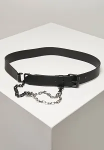 Urban Classics Imitation Leather Belt With Metal Chain black - L/XL