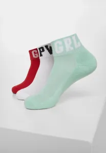Urban Classics Girl Power Socks 3-Pack red/white/mint - 39–42
