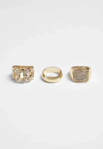 Urban Classics Diamond Ring 3-Pack gold - S/M