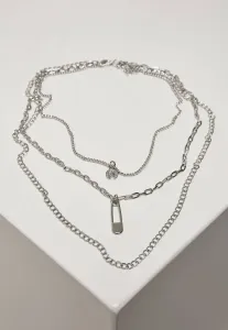 Urban Classics Safety Pin Layering Necklace silver - One Size