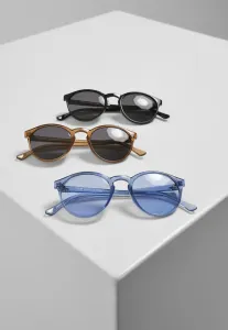 Urban Classics Sunglasses Cypress 3-Pack black+brown+blue - One Size