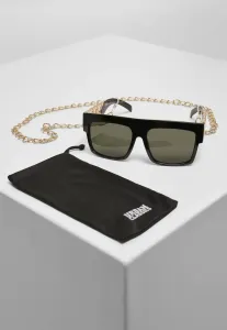Urban Classics Sunglasses Zakynthos with Chain black/gold - One Size