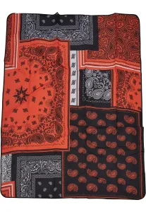 Bandana Patchwork Print Blanket black/orange - One Size