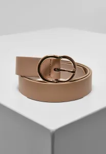 Urban Classics Small Ring Buckle Belt beige/gold - M