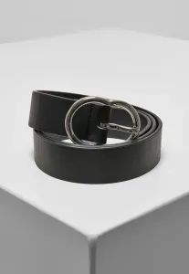 Urban Classics Small Ring Buckle Belt black/silver - S