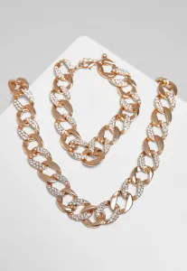 Urban Classics Basic Diamond Necklace And Bracelet Set gold - One Size