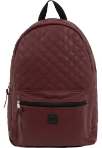 Urban Classics Diamond Quilt Leather Imitation Backpack burgundy - UNI