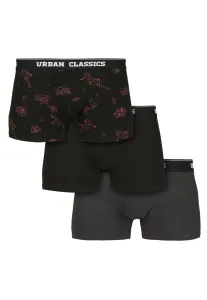 Urban Classics Boxer Shorts 3-Pack charcoal/funky AOP/black - Size:L