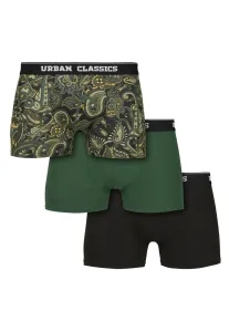 Urban Classics Boxer Shorts 3-Pack darkgreen/paisley/black - Size:S