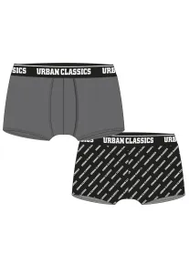 Urban Classics Men Boxer Shorts Double Pack grey+branded aop - 3XL