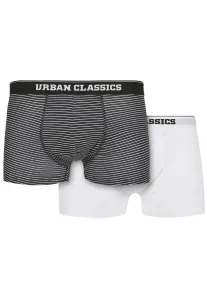 Urban Classics Organic Boxer Shorts 2-Pack mini stripe aop+white - Size:S