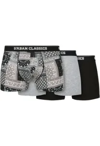 Urban Classics Organic Boxer Shorts 3-Pack bandana grey+grey+black - Size:M
