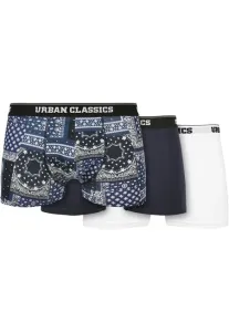Urban Classics Organic Boxer Shorts 3-Pack bandana navy+navy+white - Size:4XL