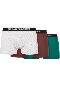 Urban Classics Organic Boxer Shorts 3-Pack scrpt clrfl+cherry+treegreen - Size:4XL