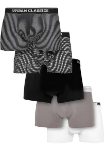 Urban Classics Organic Boxer Shorts 5-Pack m.stripeaop+m.aop+blk+asp+wht - Size:4XL