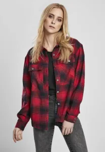 Urban Classics Ladies Check Overshirt darkblue/red - Size:XL