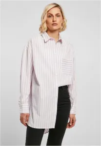 Urban Classics Ladies Oversized Stripe Shirt white/lilac - Size:3XL