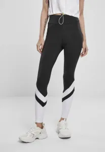 Urban Classics Ladies Arrow High Waist Leggings black/white - Size:XL