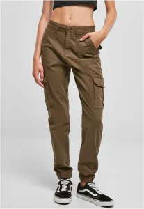 Urban Classics Ladies Cotton Twill Utility Pants olive - Size:28
