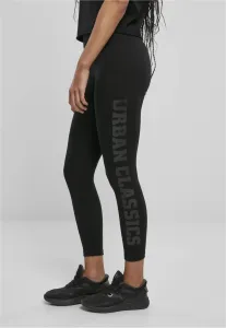 Urban Classics Ladies High Waist Branded Leggings black/black - Size:XL