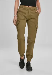 Urban Classics Ladies High Waist Cargo Pants summerolive - Size:26