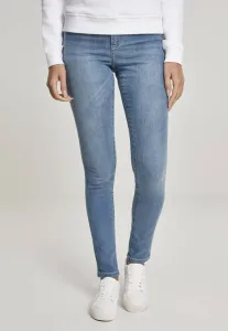 Urban Classics Ladies High Waist Skinny Jeans light skyblue acid washed - Size:32/32