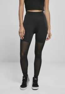 Urban Classics Ladies High Waist Transparent Tech Mesh Leggings black - Size:L