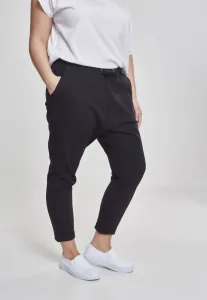 Urban Classics Ladies Open Edge Terry Turn Up Pants black - Size:3XL